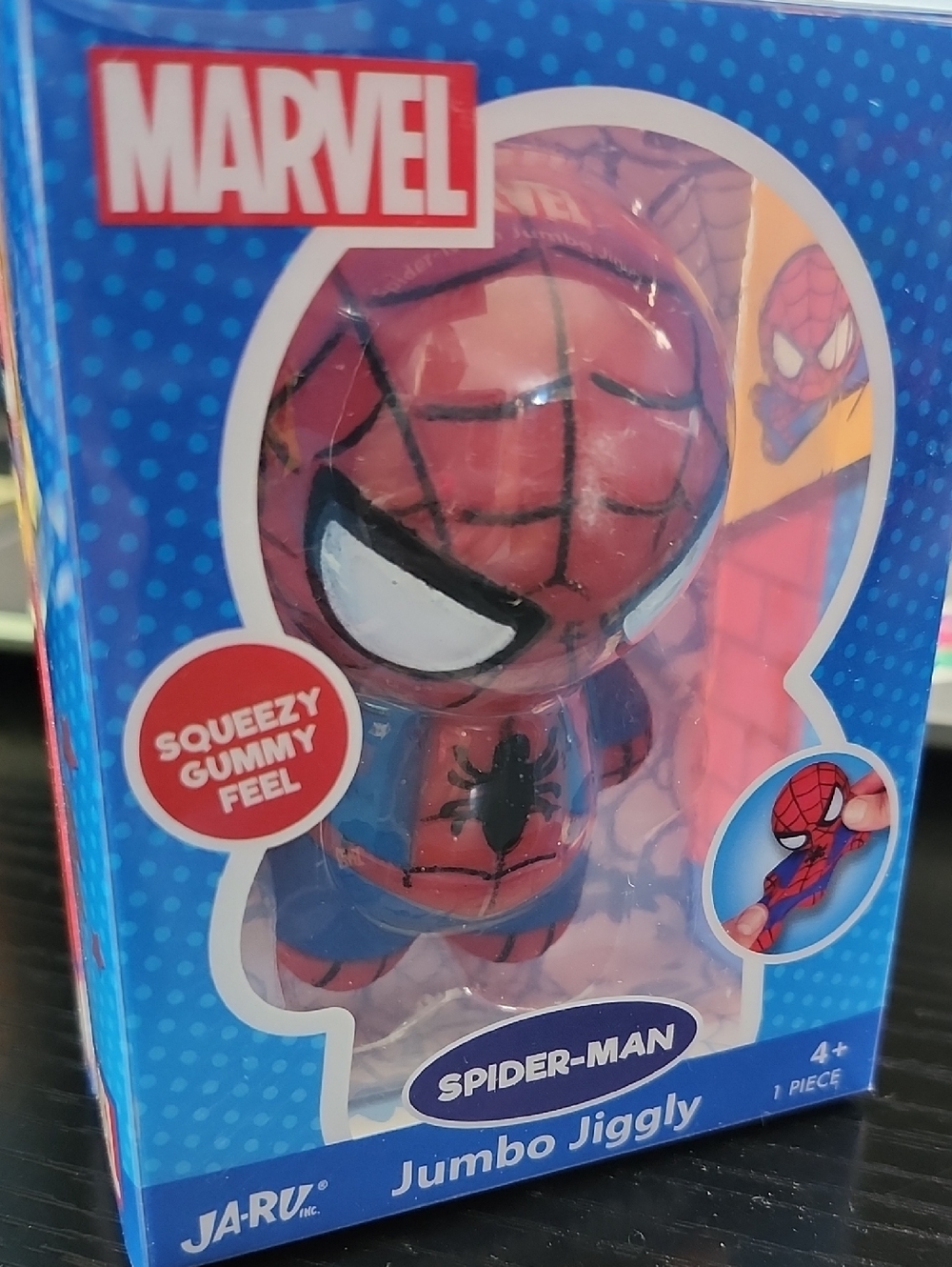 Marvel Spider-Man Jumbo Jiggly Squeezable Figure - Red, Blue, Black